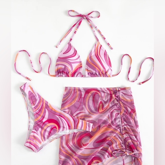 Shein Bikini Set with Sarong💖 - Picture 4 of 6